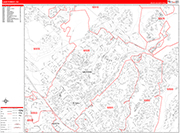 Lake Forest  Wall Map Red Line Style